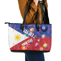 Personalised Philippines Billiards Leather Tote Bag Cue With Balls Flag Style LT14 - Polynesian Pride