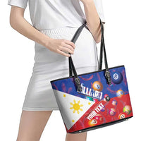 Personalised Philippines Billiards Leather Tote Bag Cue With Balls Flag Style LT14 - Polynesian Pride