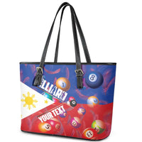 Personalised Philippines Billiards Leather Tote Bag Cue With Balls Flag Style LT14 - Polynesian Pride