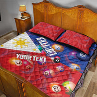 Personalised Philippines Billiards Quilt Bed Set Cue With Balls Flag Style - Polynesian Pride