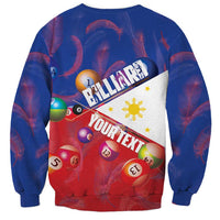Personalised Philippines Billiards Sweatshirt Cue With Balls Flag Style - Polynesian Pride