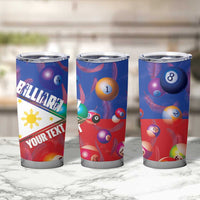 Personalised Philippines Billiards Tumbler Cup Cue With Balls Flag Style - Polynesian Pride