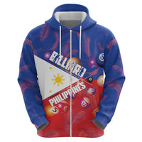 Personalised Philippines Billiards Zip Hoodie Cue With Balls Flag Style - Polynesian Pride