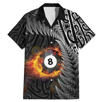 Personalised New Zealand Billiards Family Matching Mermaid Dress and Hawaiian Shirt Maori Fern On Fire 8 Ball - Polynesian Pride