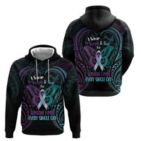 Suicide Awareness Memorial Hoodie I Wear Purple and Teal For Someone I Miss - Polynesian Pride