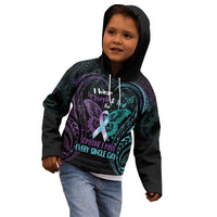 Suicide Awareness Memorial Kid Hoodie I Wear Purple and Teal For Someone I Miss - Polynesian Pride