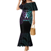 Suicide Awareness Memorial Mermaid Dress I Wear Purple and Teal For Someone I Miss - Polynesian Pride