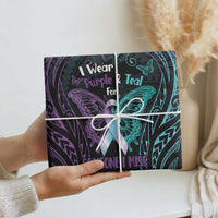 Suicide Awareness Memorial Wrapping Paper I Wear Purple and Teal For Someone I Miss - Polynesian Pride
