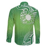 Polynesia Depression Awareness Family Matching Off The Shoulder Long Sleeve Dress and Hawaiian Shirt Sunflower Green Ribbons Polynesian Tattoo LT14 - Polynesian Pride