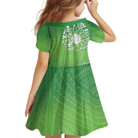 Polynesia Depression Awareness Family Matching Tank Maxi Dress and Hawaiian Shirt Sunflower Green Ribbons Polynesian Tattoo