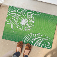 Polynesia Depression Awareness Rubber Doormat Sunflower Green Ribbons Polynesian Tattoo