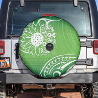 Polynesia Depression Awareness Spare Tire Cover Sunflower Green Ribbons Polynesian Tattoo