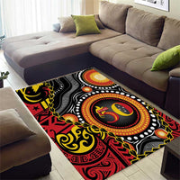 Celebrating 50 Years Papua New Guinea Area Rug Aboriginal Mix Papuan Pattern - Polynesian Pride