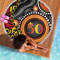 Celebrating 50 Years Papua New Guinea Beach Blanket Aboriginal Mix Papuan Pattern - Polynesian Pride