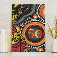 Celebrating 50 Years Papua New Guinea Canvas Wall Art Aboriginal Mix Papuan Pattern - Polynesian Pride
