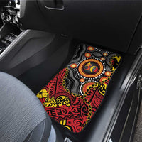Celebrating 50 Years Papua New Guinea Car Mats Aboriginal Mix Papuan Pattern - Polynesian Pride