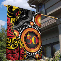 Celebrating 50 Years Papua New Guinea Garden Flag Aboriginal Mix Papuan Pattern - Polynesian Pride