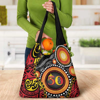 Celebrating 50 Years Papua New Guinea Grocery Bag Aboriginal Mix Papuan Pattern - Polynesian Pride