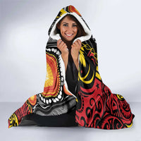Celebrating 50 Years Papua New Guinea Hooded Blanket Aboriginal Mix Papuan Pattern - Polynesian Pride