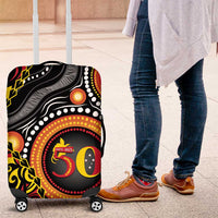 Celebrating 50 Years Papua New Guinea Luggage Cover Aboriginal Mix Papuan Pattern - Polynesian Pride