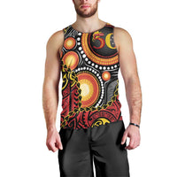 Celebrating 50 Years Papua New Guinea Men Tank Top Aboriginal Mix Papuan Pattern - Polynesian Pride