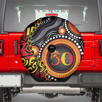Celebrating 50 Years Papua New Guinea Spare Tire Cover Aboriginal Mix Papuan Pattern LT14 - Polynesian Pride