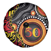 Celebrating 50 Years Papua New Guinea Spare Tire Cover Aboriginal Mix Papuan Pattern LT14 - Polynesian Pride