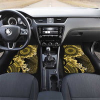 Vanuatu Car Mats Hibisus Polynesian Pattern Gold LT14 Set 2pcs - Front Gold - Polynesian Pride