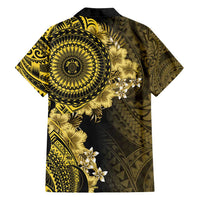 Vanuatu Family Matching Summer Maxi Dress and Hawaiian Shirt Hibisus Polynesian Pattern Gold - Polynesian Pride