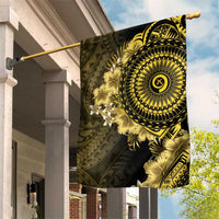 Vanuatu Garden Flag Hibisus Polynesian Pattern Gold LT14 House Flag Gold - Polynesian Pride