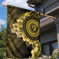 Vanuatu Garden Flag Hibisus Polynesian Pattern Gold LT14 - Polynesian Pride