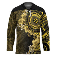 Vanuatu Hockey Jersey Hibisus Polynesian Pattern Gold - Polynesian Pride