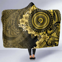 Vanuatu Hooded Blanket Hibisus Polynesian Pattern Gold - Polynesian Pride