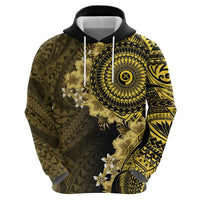Vanuatu Hoodie Hibisus Polynesian Pattern Gold - Polynesian Pride