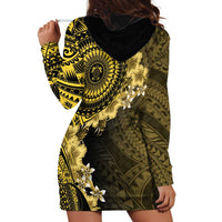 Vanuatu Hoodie Dress Hibisus Polynesian Pattern Gold LT14 - Polynesian Pride