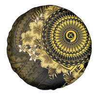 Vanuatu Spare Tire Cover Hibisus Polynesian Pattern Gold - Polynesian Pride