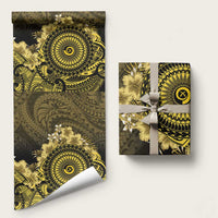 Vanuatu Wrapping Paper Hibisus Polynesian Pattern Gold - Polynesian Pride