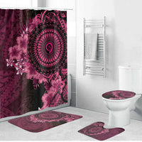 Vanuatu Bathroom Set Hibisus Polynesian Pattern Pink - Polynesian Pride