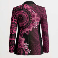 Vanuatu Blazer Hibisus Polynesian Pattern Pink - Polynesian Pride