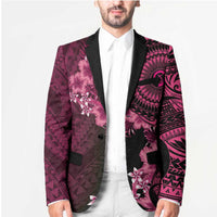 Vanuatu Blazer Hibisus Polynesian Pattern Pink - Polynesian Pride