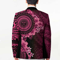 Vanuatu Blazer Hibisus Polynesian Pattern Pink - Polynesian Pride