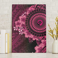 Vanuatu Canvas Wall Art Hibisus Polynesian Pattern Pink - Polynesian Pride