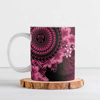 Vanuatu Ceramic Mug Hibisus Polynesian Pattern Pink - Polynesian Pride