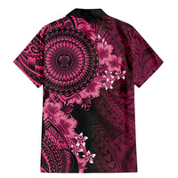 Vanuatu Family Matching Mermaid Dress and Hawaiian Shirt Hibisus Polynesian Pattern Pink - Polynesian Pride