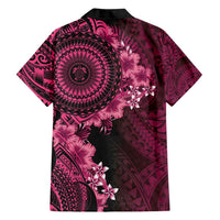 Vanuatu Family Matching Summer Maxi Dress and Hawaiian Shirt Hibisus Polynesian Pattern Pink - Polynesian Pride