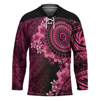 Vanuatu Hockey Jersey Hibisus Polynesian Pattern Pink LT14 Unisex Pink - Polynesian Pride