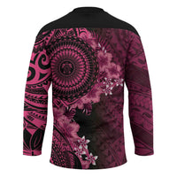 Vanuatu Hockey Jersey Hibisus Polynesian Pattern Pink LT14 - Polynesian Pride