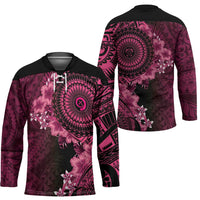 Vanuatu Hockey Jersey Hibisus Polynesian Pattern Pink - Polynesian Pride