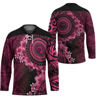 Vanuatu Hockey Jersey Hibisus Polynesian Pattern Pink LT14 - Polynesian Pride