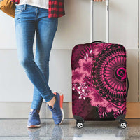 Vanuatu Luggage Cover Hibisus Polynesian Pattern Pink - Polynesian Pride